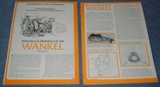 1971 Wankel Rotary Engine Vintage Tech Info Article "Principles  Promises..."
