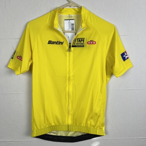 Santini HEB L’etape San Antonio Cycling Jersey Woman’s Large Full Zip Yellow NWT