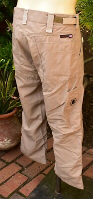 KITANICA BRUSH PANTS TAN US MEN'S SZ 32 W x 26.5 INSEAM SHORTENED $149 USA MADE