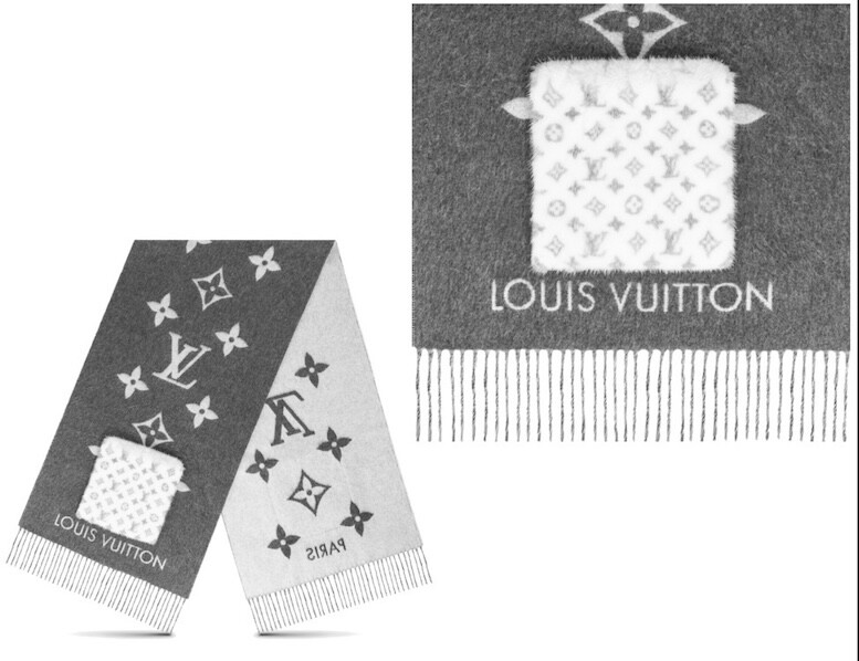 Louis Vuitton Mink Scarf Fur Muffler Pocket M76884 Monogram