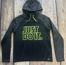 NIKE THERMA-FIT JUST DO IT HOODIE BLACK WOMENS SIZE MEDIUM EXCELLENT CONDITION