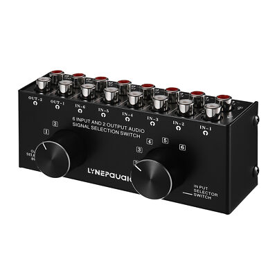 6 in 2 out Audio Switcher Audio Signal Selector Box Splitter Distributor N8Z9