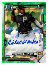 Alexander Mojica 2021 Bowman Chrome 1st Year Green Atomic Refractor Auto 58/99