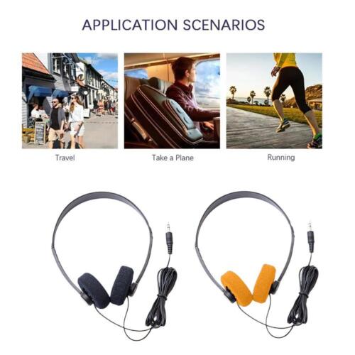 3.5mm Wired Headphones Lightweight Stereo Over Ear Headsets Noise Reduction - Afbeelding 1 van 18