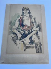 LITHOGRAPH ANTIQUE AFTER PAULE CEZANNE Portrait RARE FAMOUS IMPRESSIONISM