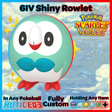 ROWLET 🌟SHINY/NonShiny 6IV🌟 Pokemon SCARLET and VIOLET 31/31/31/31/31/31 lv1