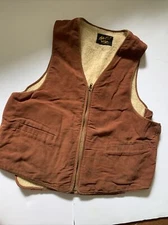 Vintage Air Crest Vest Mens Utility Outdoors Rust Sherpa Lined Canada