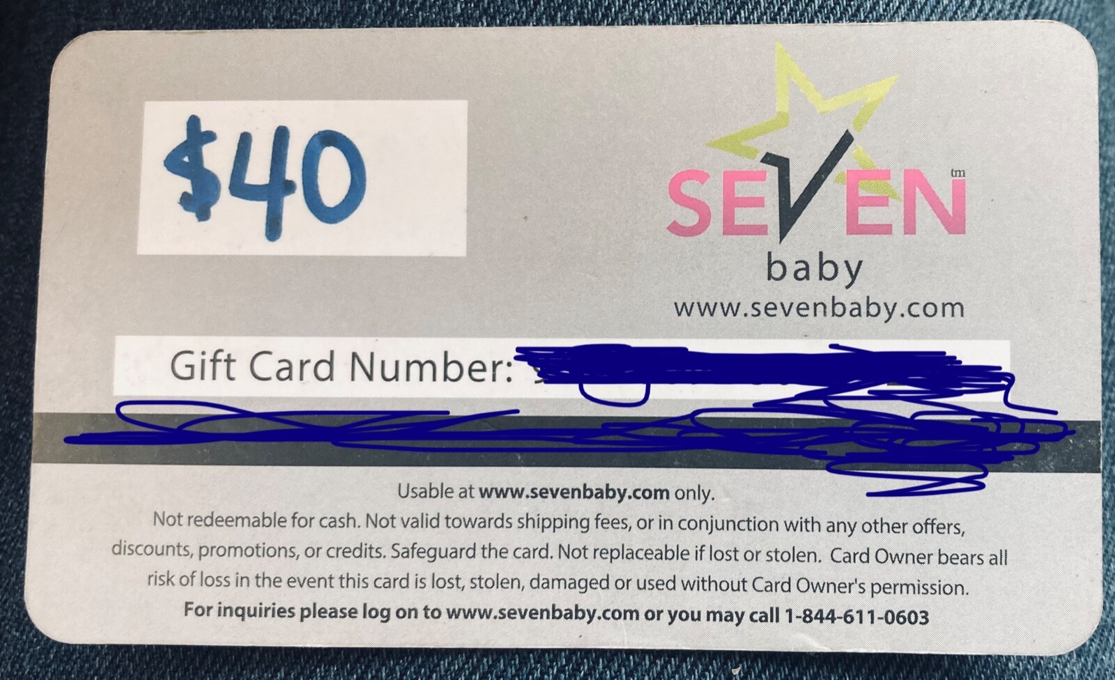Seven Baby Gift Card Value $40 Selling $30 | Ebay