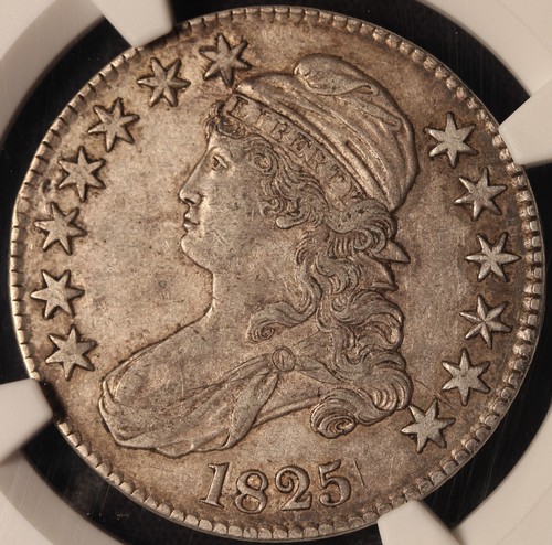 1825 Capped Bust Half Dollar, NGC XF45, Scarce! - Picture 2 of 7