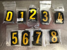 ELECTROMARK or 3M Reflective 2.5" Yellow on Black Letters or Numbers - 25 Count