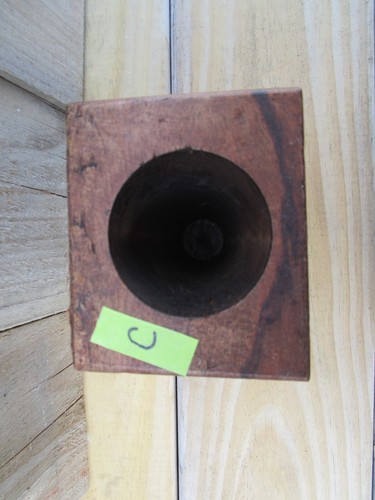 1 Hole Wood Sugar Mold Wood Candle Holder Primitive Farm House Rustic Country C - Picture 5 of 9