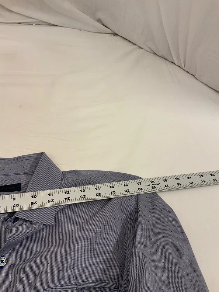 Camisa Zachary Prell S Azul Cuadros 100% Algodón Abotonada Manga Larga YGI V1-401 Foto 2 de 4