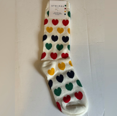 Hudson's Bay Company HBC Stripes ''Hearts'' Unisex Socks