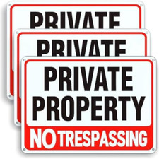 3 Pack Large Private Property No Trespassing Sign 8X12 Inch Rust Free Aluminum