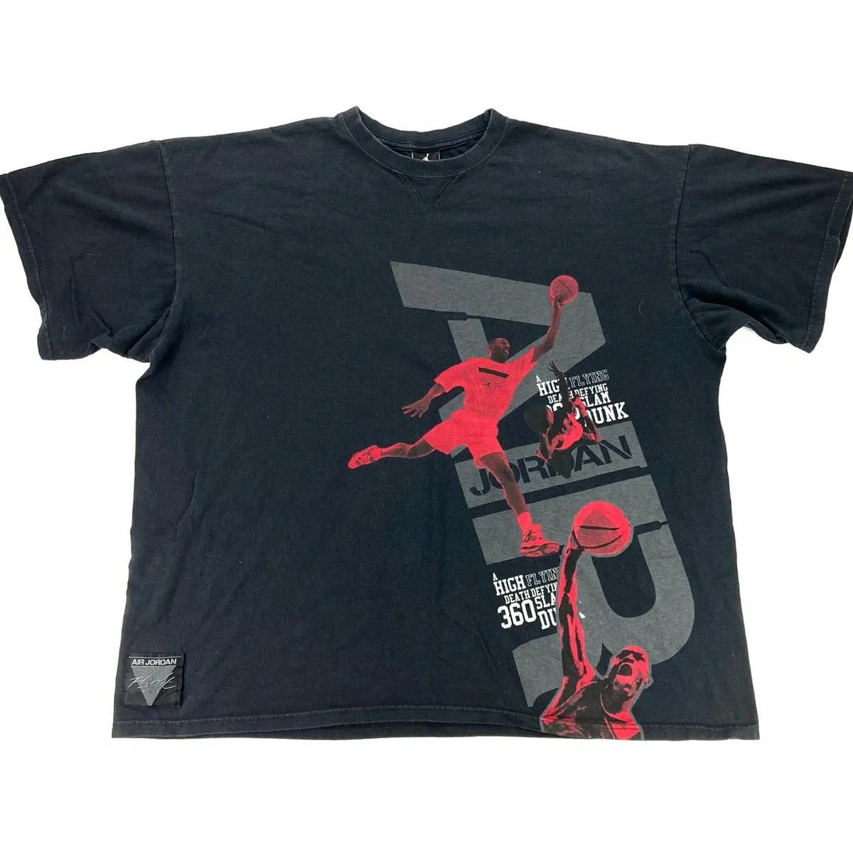 VTG Nike Men's Air Jordan Flight 360 Slam Dunk T-Shirt Black • XXL