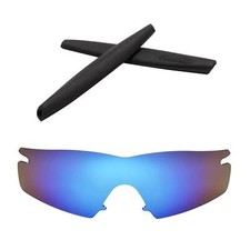 Walleva Ice Blue Replacement Lenses  Black Earsocks For Oakley M Frame Strike