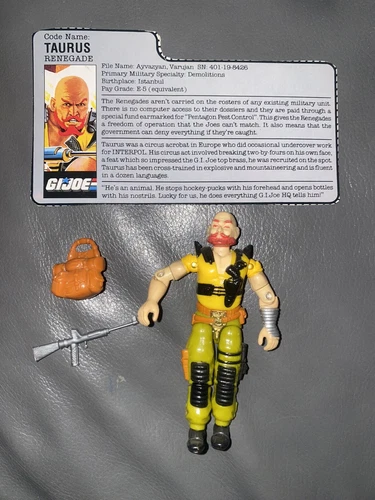 GI JOE 1987 TAURUS 100% Complete with Filecard