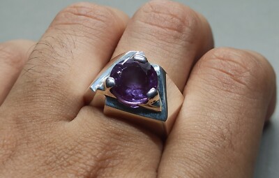 Alexandrite Ring 925 Sterling Silver Handmade Mens Ring Color Changing Gemstone