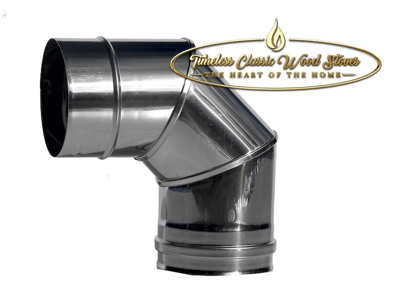 8u0026#034; (200mm) Stainless Steel 90 Degrees Angle flue Wood stove/ oven/  heater | eBay