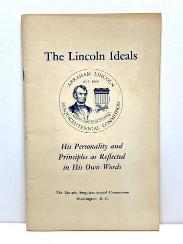 1959 Booklet LINCOLN IDEALS Abraham Sesquicentennial 150TH ANNIVERSARY QUOTES - 第 1/9 張圖片
