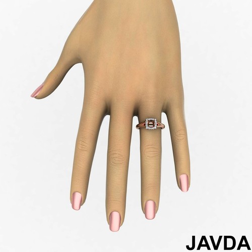 Halo Pave-Fassung runder halbmontierter Diamant Verlobungsring 18 Karat Weißgold 0,2 kt - Bild 11 von 12