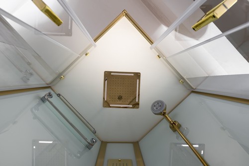 800x800mm Modern Gold Hydro Shower Cabin Cubicle Enclosure Spa Room Bathroom Pod - Picture 9 of 22