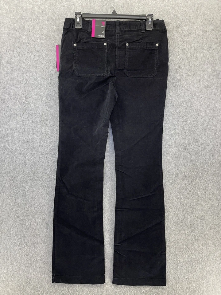 Pantalones de micro pana para mujer Style & Co negros lisos talla 4 corte bota Foto 2 de 4