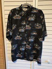 VTG Campia Moda Mens Hawaiian Shirt Short Sleeve SZ Large Islands Palms Cocktail