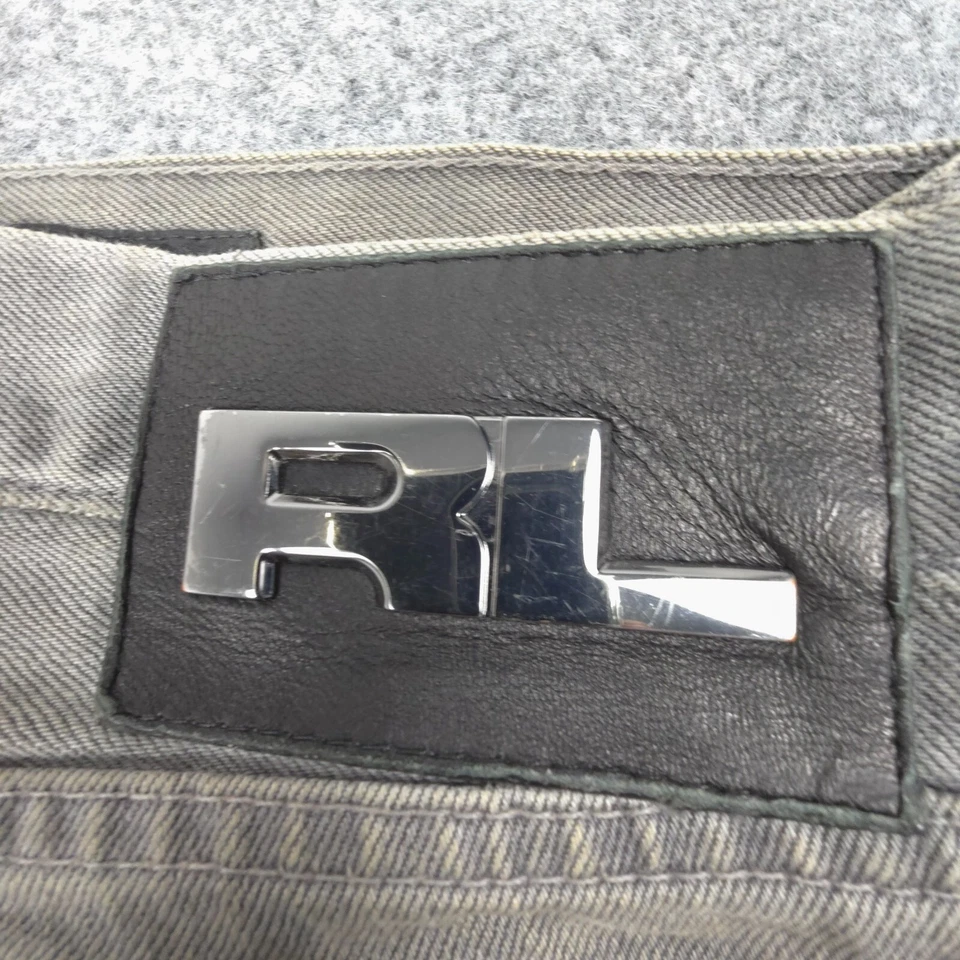 Ralph Lauren Jeans Hombre 36 Gris Denim Etiqueta Negra Botón Recto Mosca Talla 36x29 Foto 2 de 4