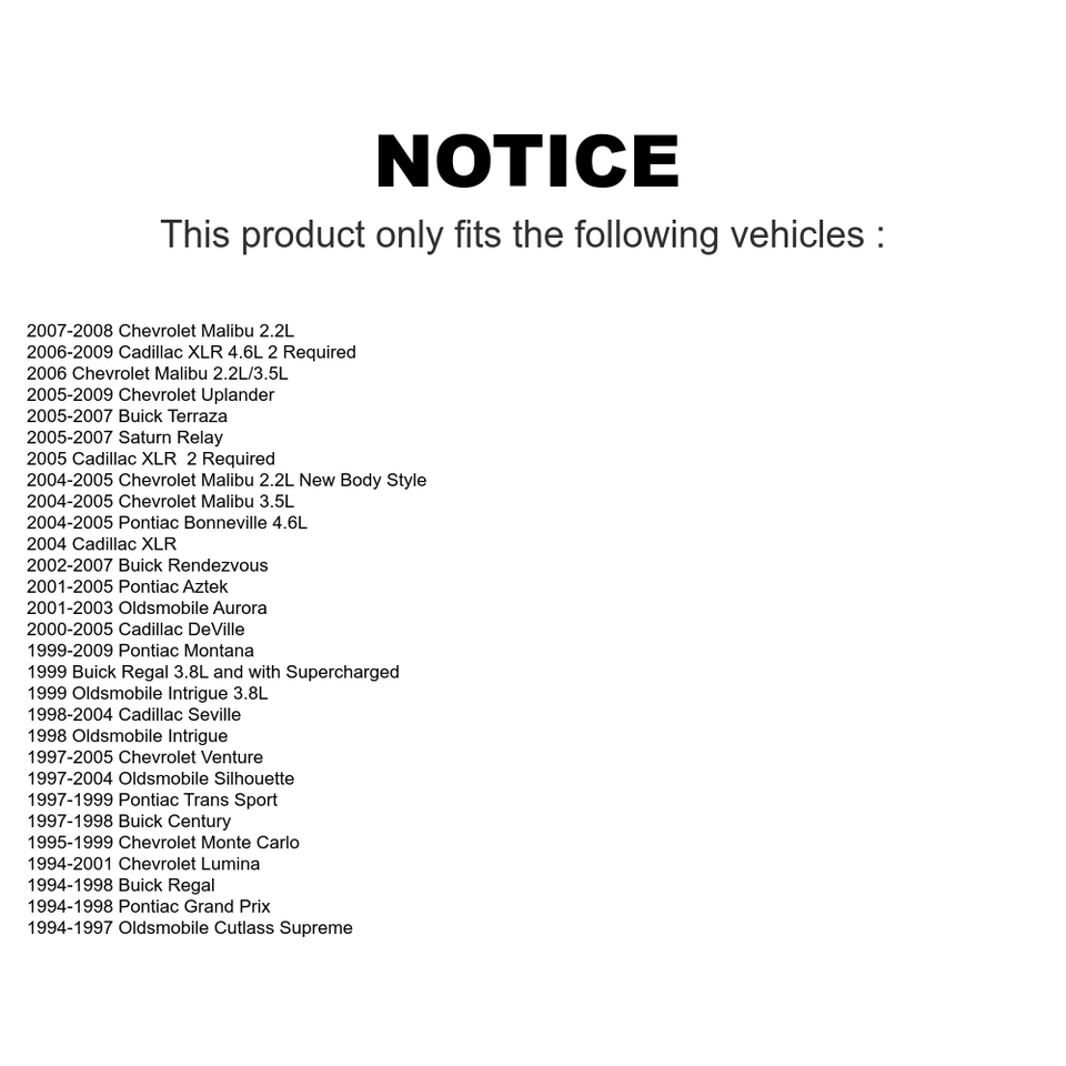 Air Filter (2 Pack) For Chevrolet Malibu Buick Cadillac DeVille Pontiac