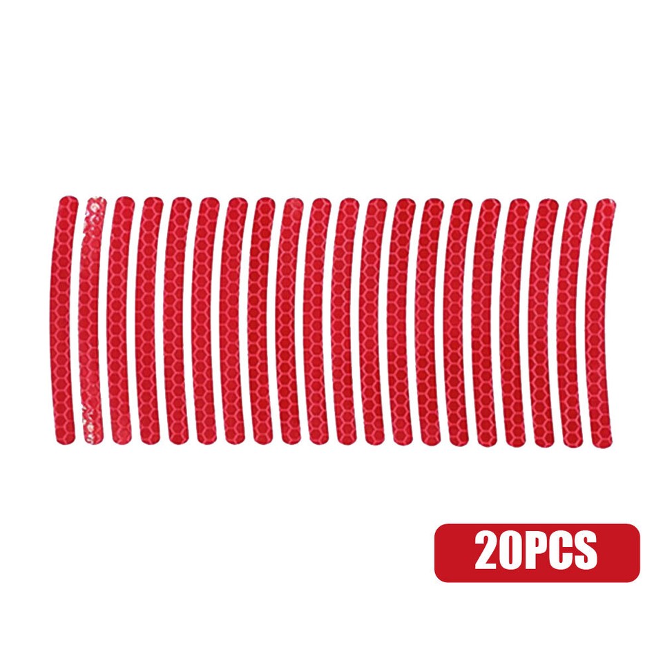 20Pcs Reflective Stickers Car Wheel Hub Rim Stripe Tape Decals Car Accessories E - Foto 6