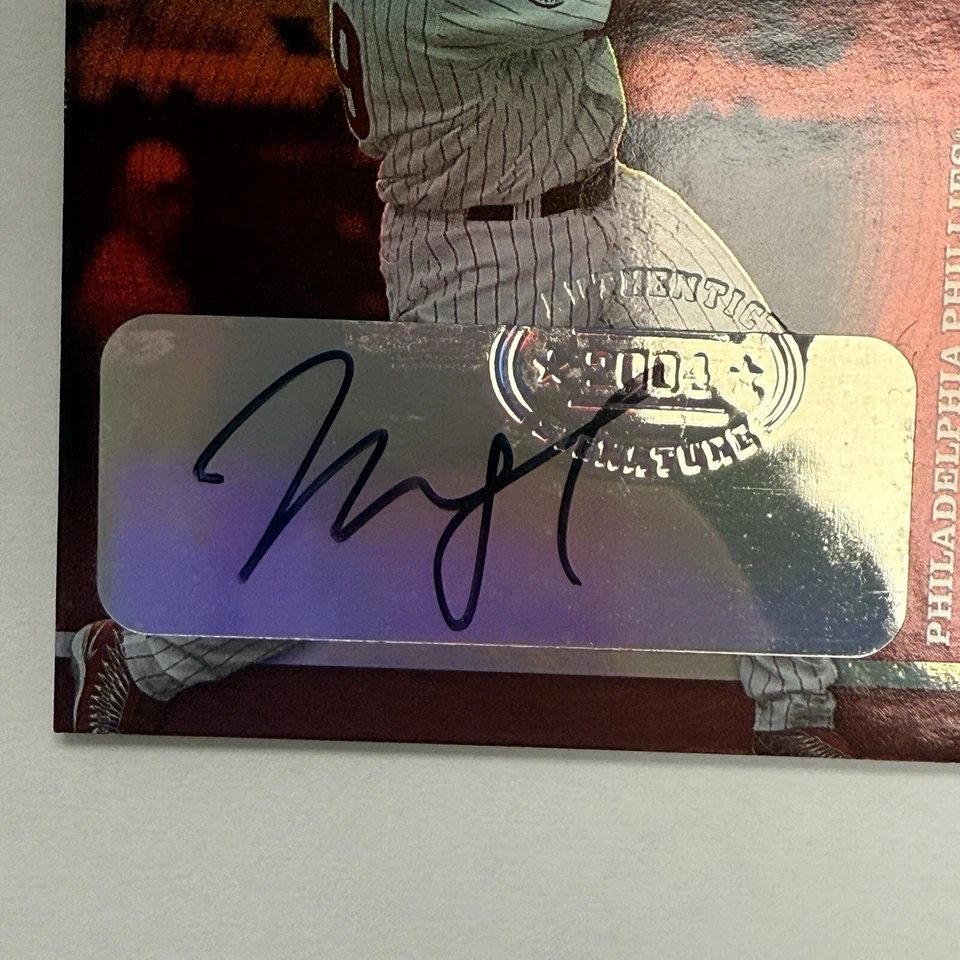 Camiseta 2004 Playoff Honors #PG-18 Marlon Byrd Piece of the Game AUTÓGRAFO #/5 - Imagem 2 de 4