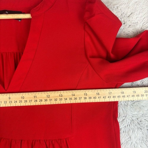Tuckernuck Pomander Place Crepe Kenzo Dress Red Flirty Sassy Teired Mini XS - Imagen 3 de 5
