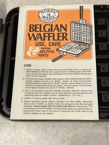 Nordic Ware Belgian Waffler Vintage Stove Top Fire Pit Waffle Maker - Picture 3 of 10