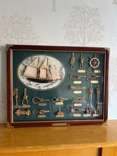 Framed Sailor Nautical Rope Knots With Ship Display knot board