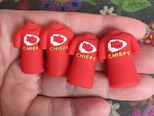 4 Pce KANSAS CITY Football Team Jersey Silicone Focal Beads DIY Jewelry Pens