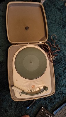Tragbarer Kofferplattenspieler Philips AG 2117 Sammlerstück 50er Jahre Vintage