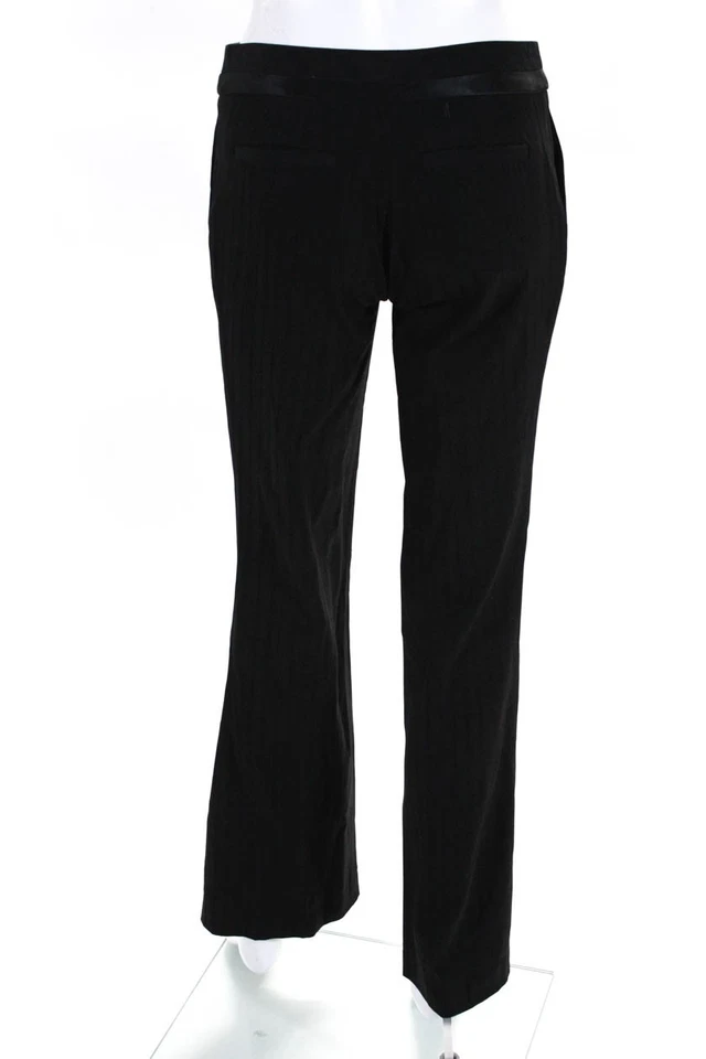 Rachel Roy Womens Woven Striped Mid Rise Straight Leg Dress Pants Black Size 0 - Image 3 of 4
