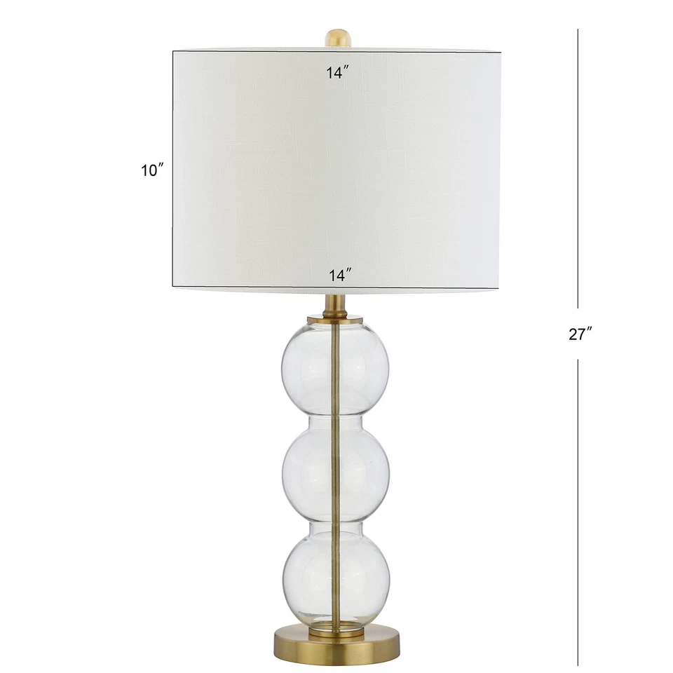 JYL1070A-SET2 Juego de 2 Lámparas de Mesa Bella 27" Vidrio Triple Esfera Lámpara de Mesa C... Foto 4 de 4