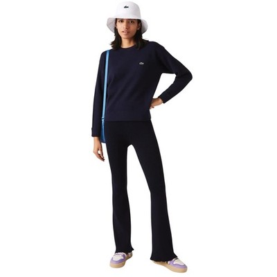 Lacoste Damen Strickhosen Schwarze Glockenhosen L