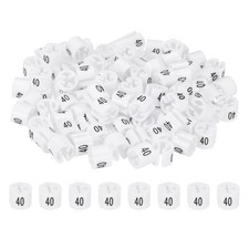 100 Pcs Clothes Hanger Markers, Number 40 Tag for Clothing Hangers, White