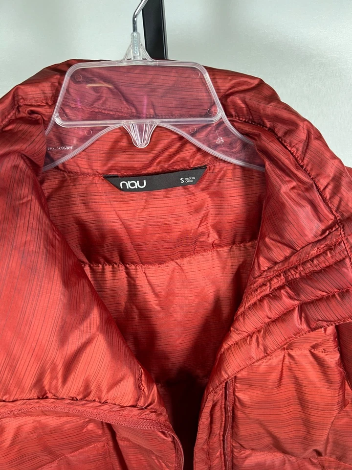 Chaleco de plumón de ganso Nau para mujer S naranja con cremallera frontal, bolsillos con cremallera Foto 4 de 4