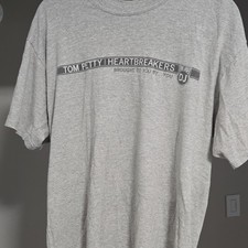 JERZEES Tom Petty & the Heartbreakers Gray Graphic Tee L Cotton Crew Neck