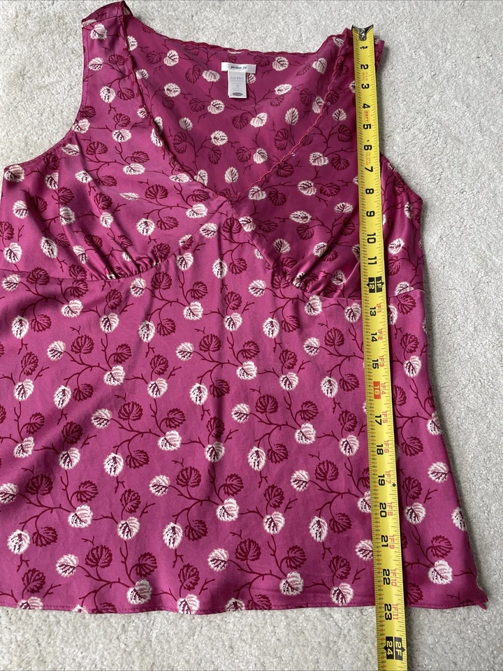 复古 Y2K Old Navy 女式丝绸花卉娃娃背心 Coquette 浪漫仙女 — 第 4/4 张图片