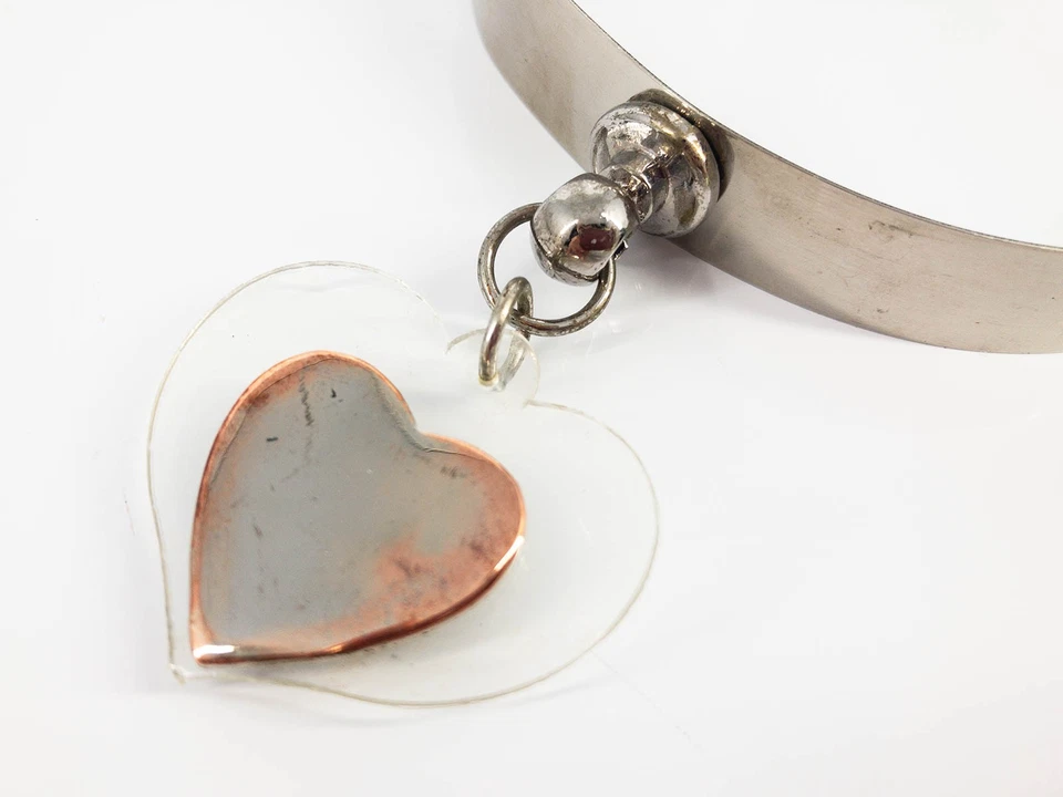 Vintage Boy London Glow-In-The-Dark White Punk Rave Heart Choker B - Image 3 of 4