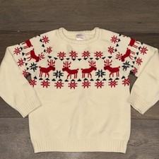 Hanna Andersson Fair Isle Reindeer Nordic Sweater 100 cm US 4 Holiday Christmas