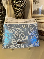 NWT Brahmin Lorelei Shoulder Bag Bellbottom Blue & White Lucent Leather NWT $225