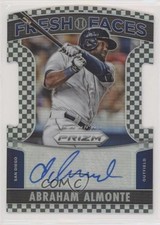 2015 Prizm Fresh Faces Signatures Black & White Checker Abraham Almonte Auto 0c6