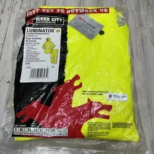 River City Garments Luminator Limited Flammability High-Vis Rainwear 5182L. Sz L