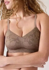 Athleta XS Ritual Lace Adjustable A-C Bra Pyrite Brown 819573 NWT